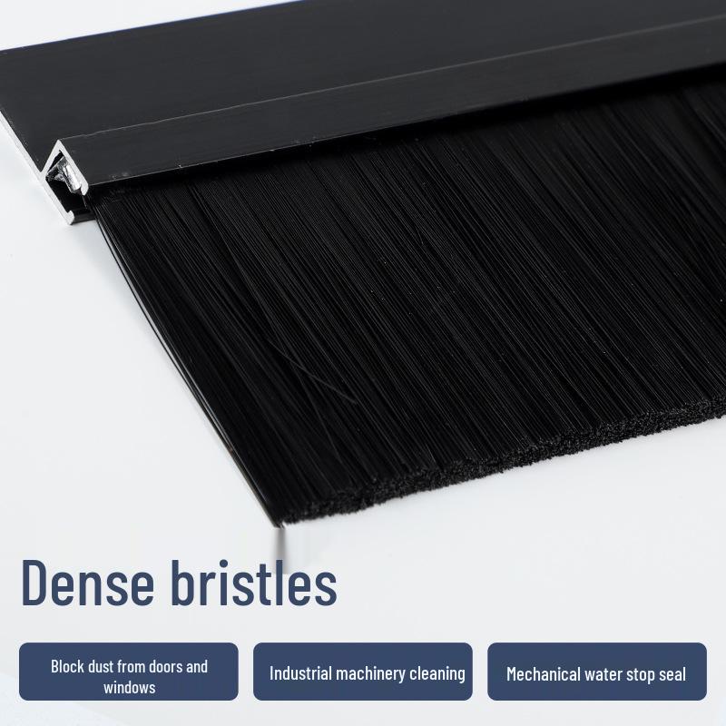 Schwarze Aluminium-Borstenbürste Türdichtung – Staubdichtes Nylonband