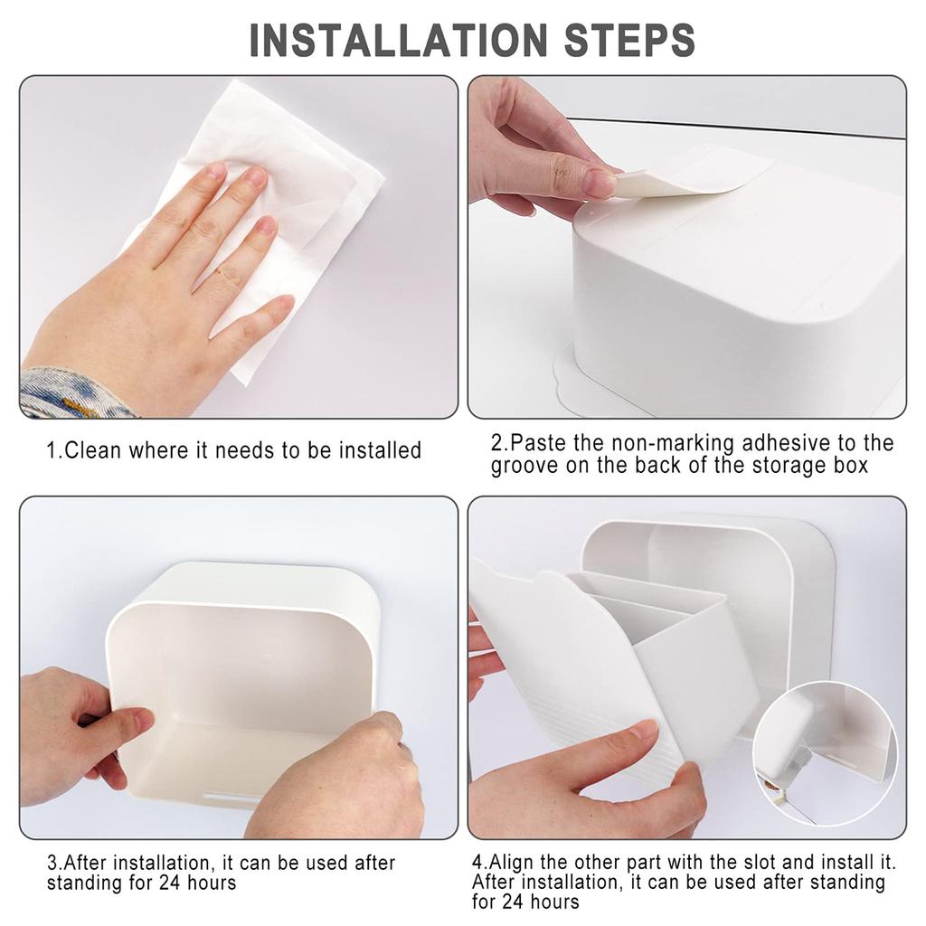 Toilet Organizer Adhesive Large Storage Box Sanitary Napkin Organizer For Cosmetics Decorative Box Wet Tissue Box Bathroom Tools