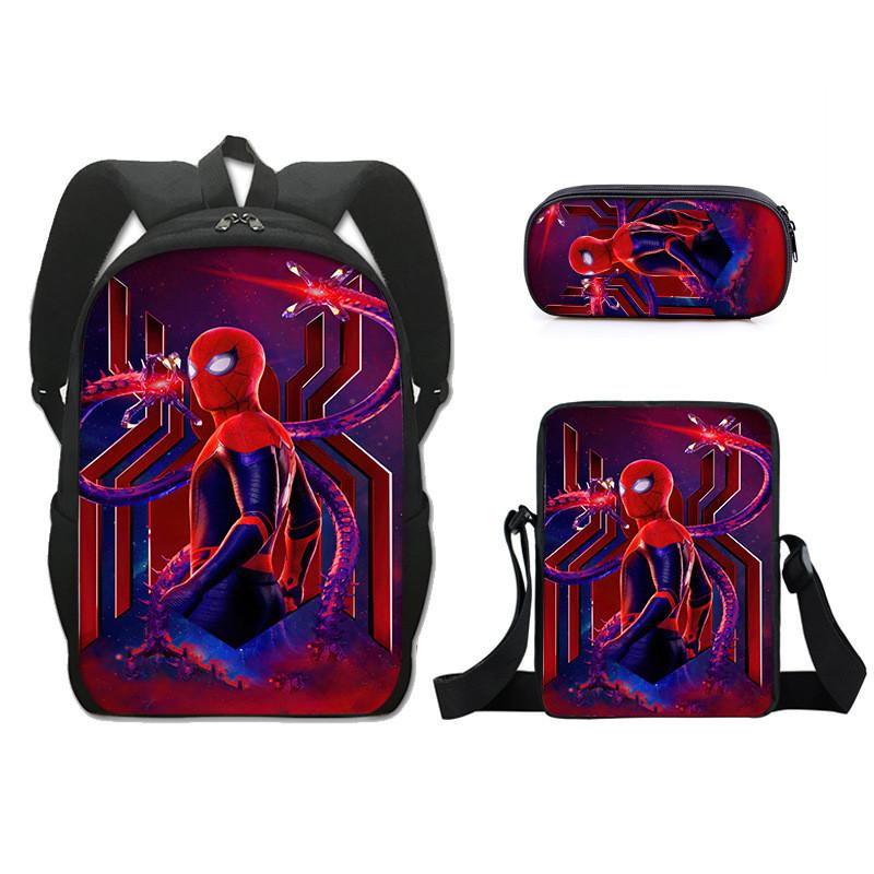 Spider Man Backpack Set With Lightweight Durable Material For School Students And Commuters