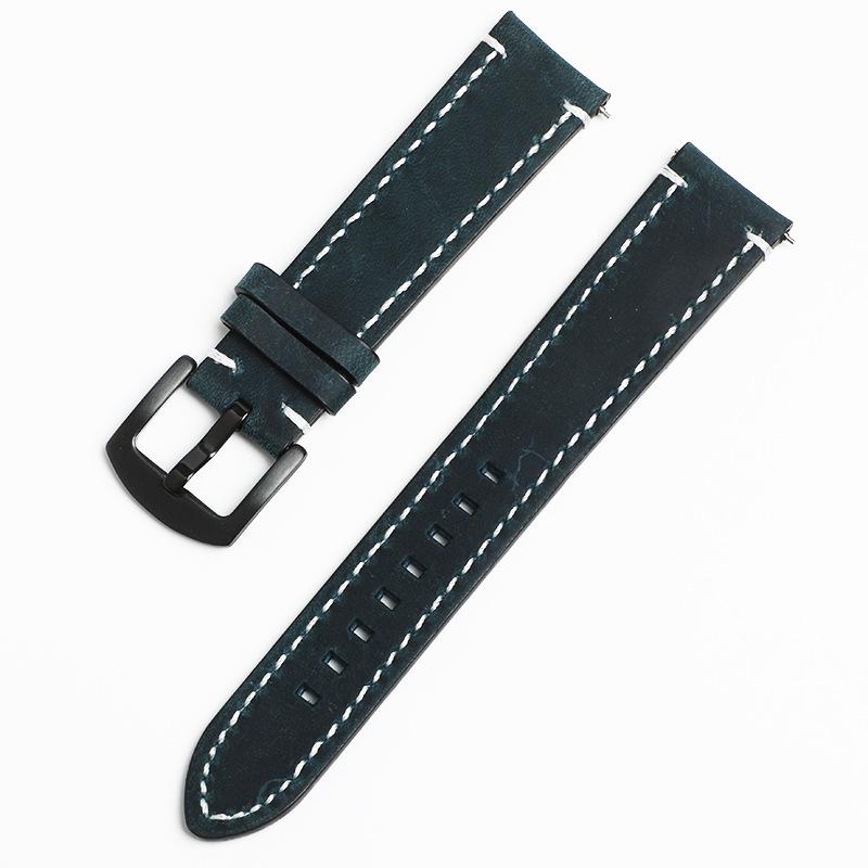 Retro Crazy Horse Leather Smart Watch Band, 18mm 20mm 22mm, Top Grain Cowhide with Quick Release