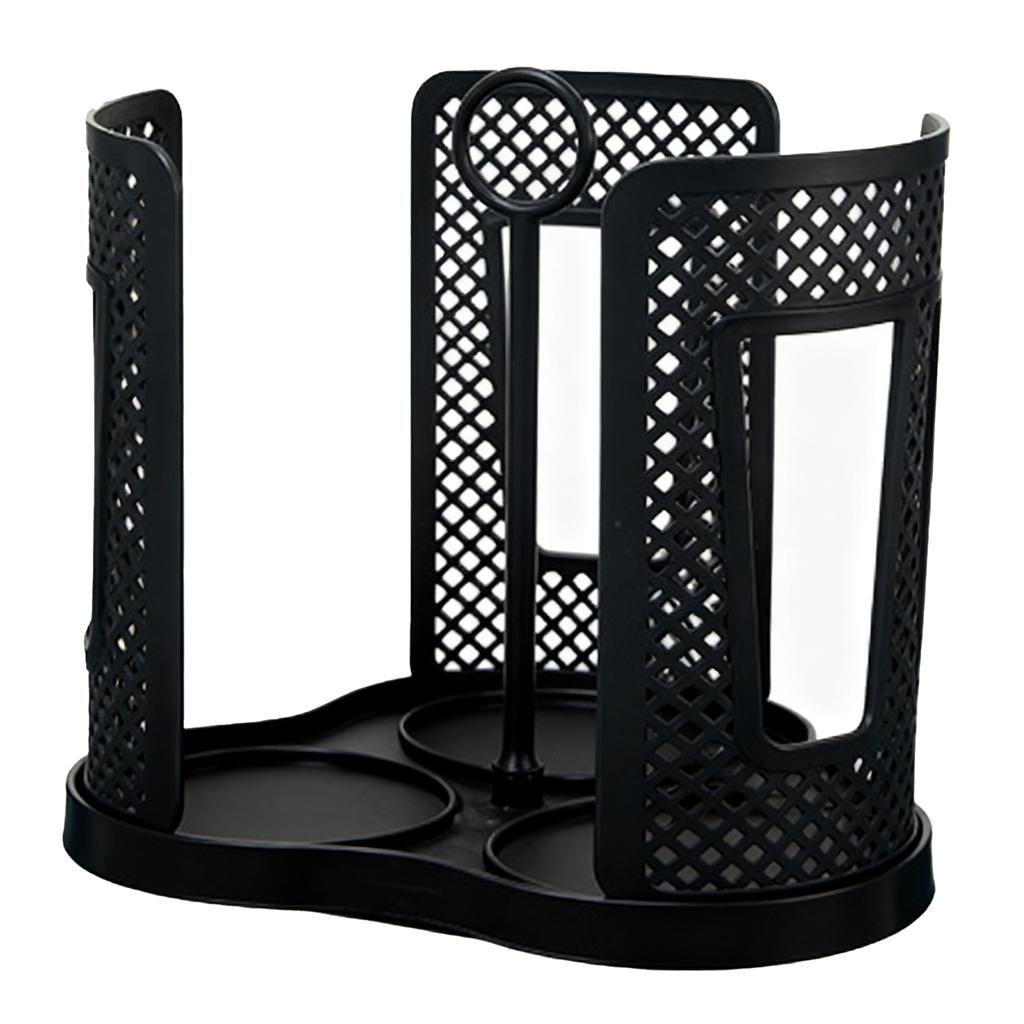 360º Rotating Cup Holder Space Saving Good Ventilation Plastic Coffee Cup Lid Storage Dispenser with 3 Compartments for