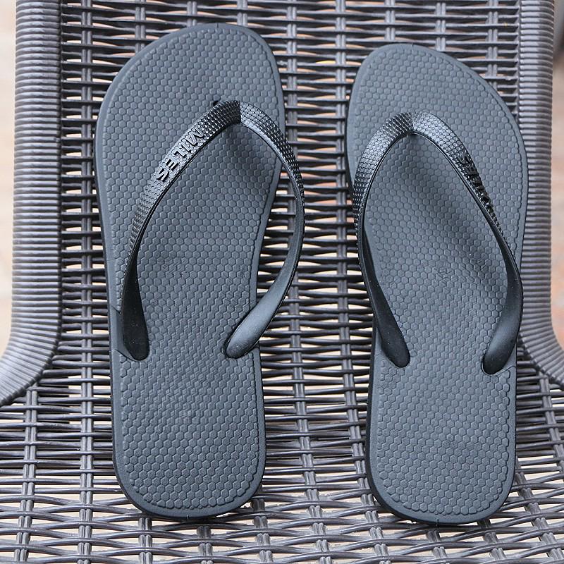 

Модные пляжные шлепанцы в корейском стиле с нескользящей подошвой для пар - Унисекс летние однотонные сандалии с перемычкой для пальца 40 Men s чёрный