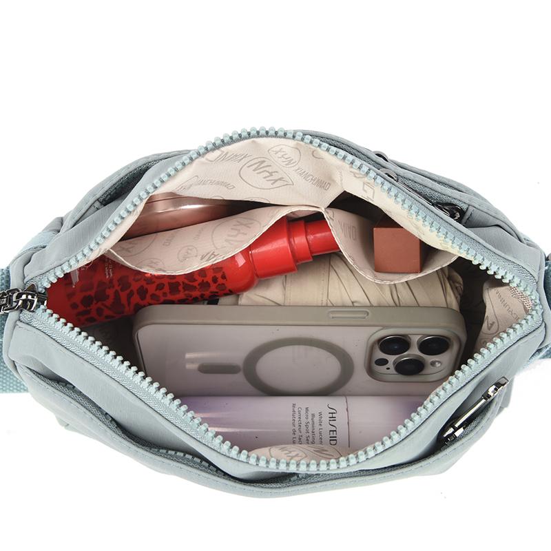 Crossbody Bag Women's Shoulder Small Bag Lightweight Horizontal Multi-Layer Pocket Nylon Bag Mother Bag