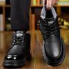 Bottes de neige chaudes d'hiver pour hommes Nouveau designer Mode Décontracté Plateforme en cuir Chaussures montantes pour hommes Chaussures en coton noir Homme