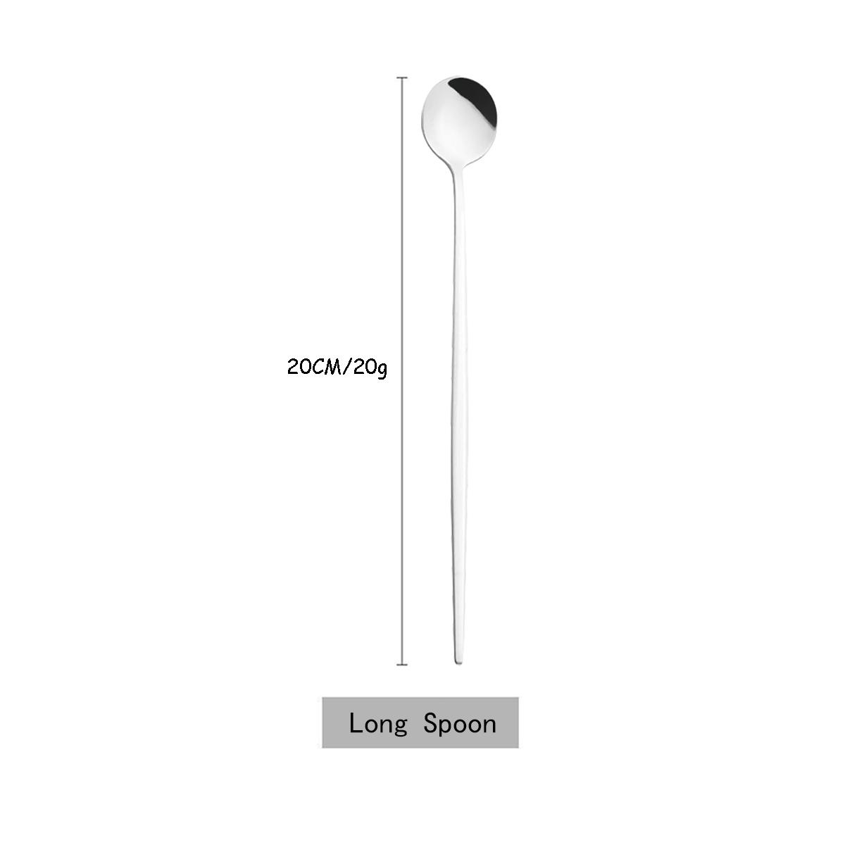 

Stainless Steel Cutlery Set Knife Cake Fork Tea Spoon Chopsticks Silverware Luxury Silver Dinnerware Western Kitchen Tableware