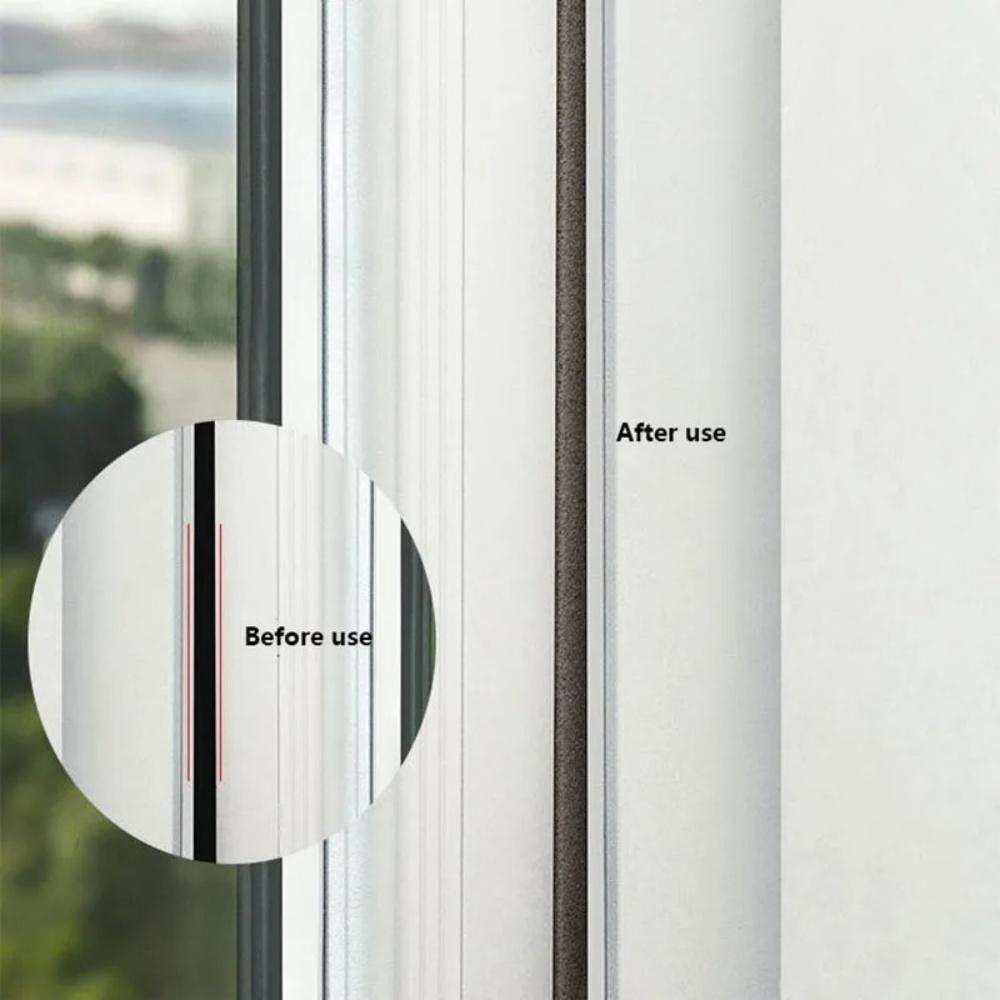 2pcs 2mX1.5cm Sponge Foam Seal Strip Tape Adhesive Anti Collision Soundproof Weather Stripping for Doors Windows Furniture