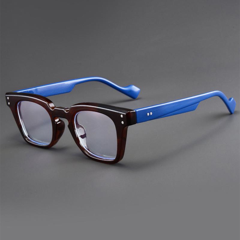 Vintage Square Glasses Men Retro Design Chic Blue Light Blocking Eyeglasses New Trendy Brand Design Optical Frames