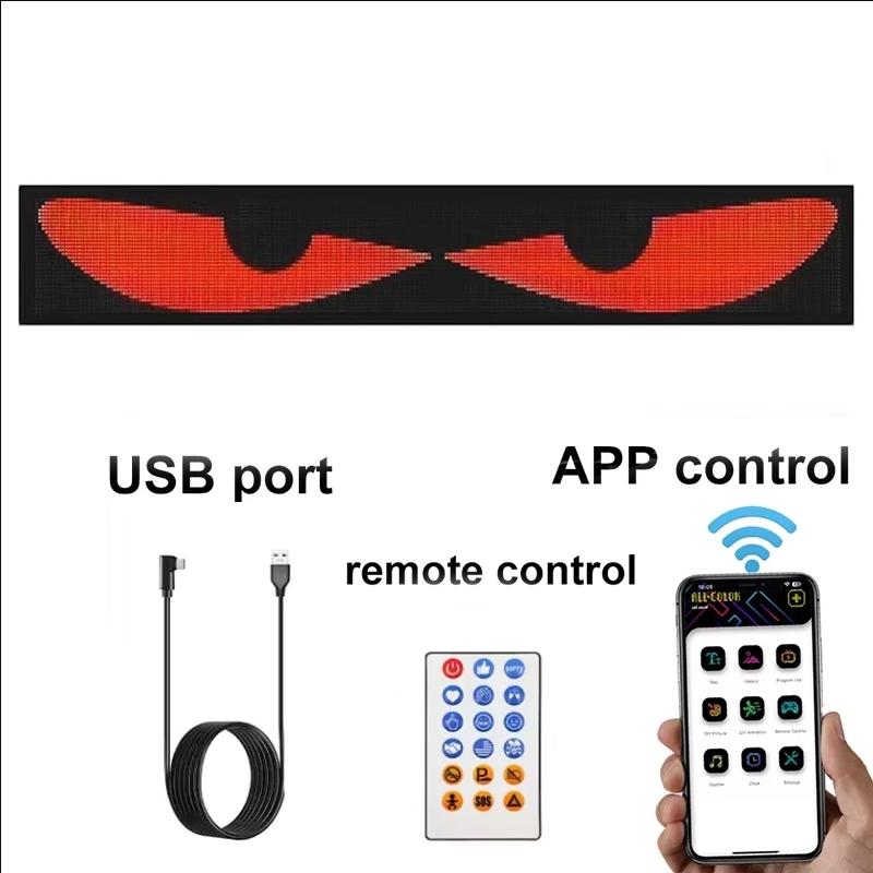 Lumière d'écran LED Design Œil du Diable Affichage Défilant Flexible avec Contrôle par Application pour Pare-brise de Cabine de Camion Animation Décorative Panneau de Texte