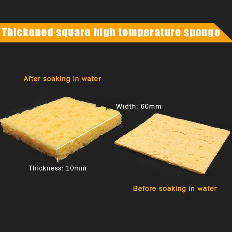5Pcs Desoldering Soldering Iron Accessories 6*6CM Soldering Yellow Clean Sponge Solder Tip Cleaning Sponges Cleaner Pads