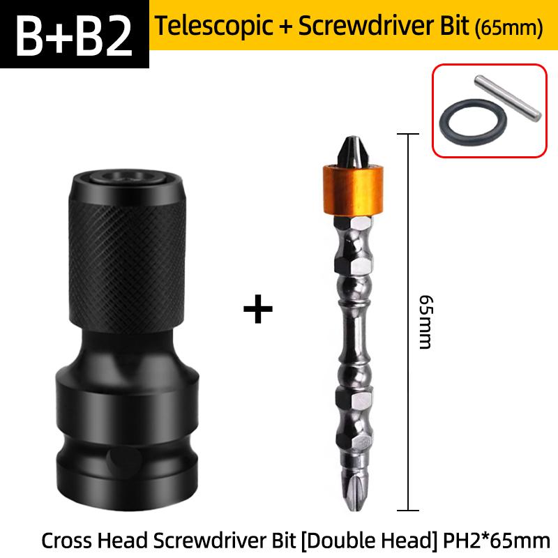 PH2 Phillips Screwdriver Bits Cross Head Magnetic 50/100/150mm Hand Tool 1/2” Square To 1/4” Hex Wrench Socket Adapter Converter