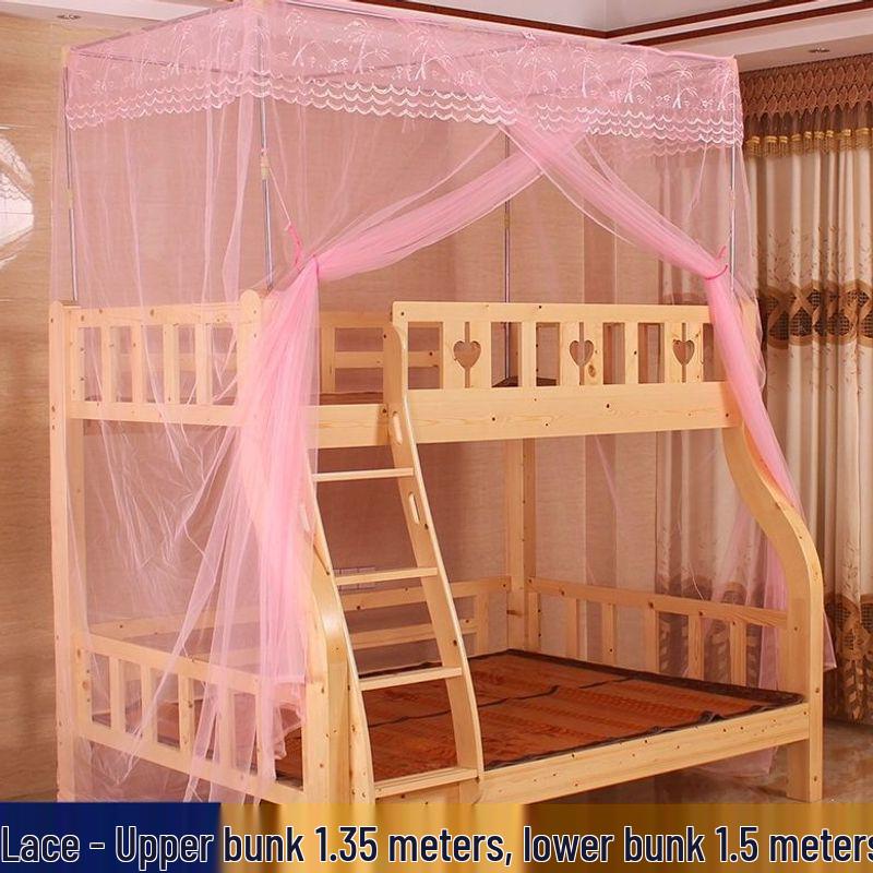 Child & Mother Integrated Bunk Bed with Double Layer Encrypted Mosquito Net and Thickened Support