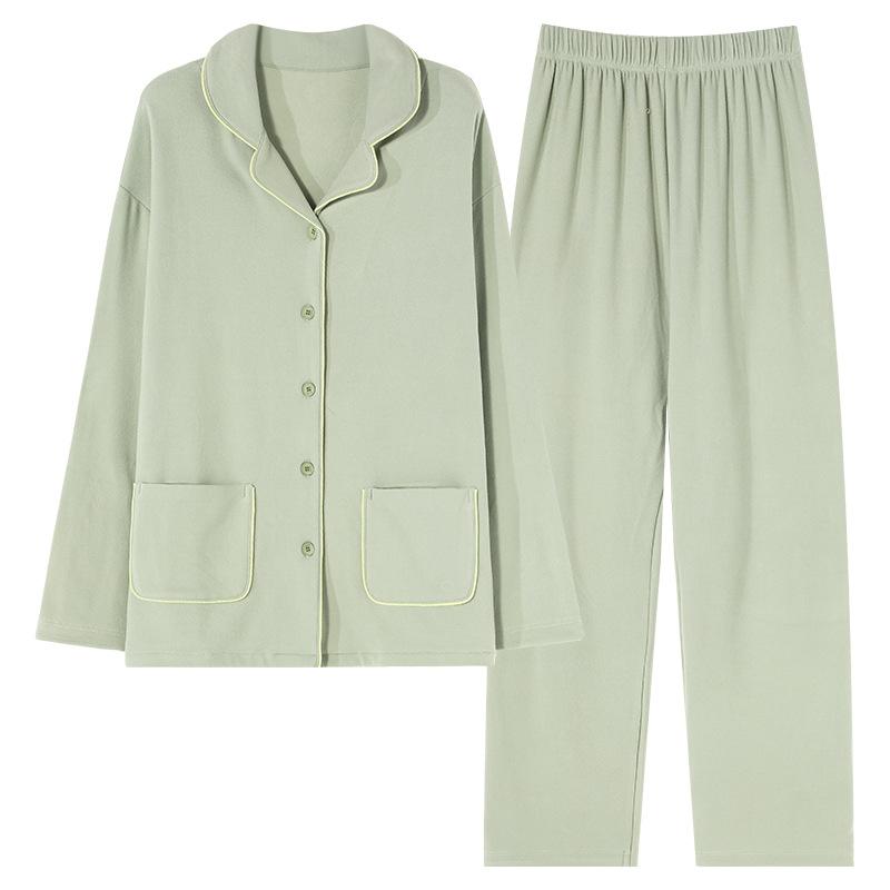 Pajamas Women'S Autumn And Winter German Velvet Long-Sleeved Cardigan Simple Loungewear Thin Velvet Warm Suit Soft