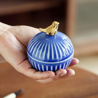Scatola Portaoggetti in Ceramica a Forma di Uccello con Coperchio Vaso Porta Gioielli Decorazione da Tavolo Artigianato in Ceramica Squisito Accessori per la Decorazione della Casa