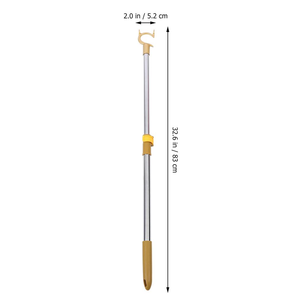 Retractable Metal Clothes Pole Closet Reach Rod Adjustable Clothesline Pole Home Drying Tool Hardware Bracket