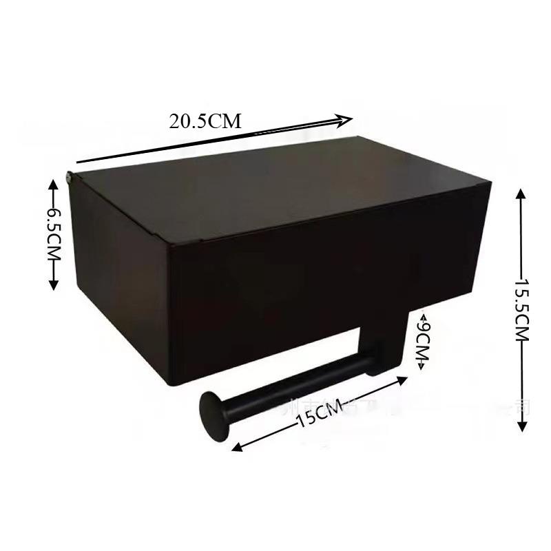 304 Stainless Steel Tissue Box Bathroom Square Tissue Holder Toilet Paper Holder No Punching Paper Roll Holder Wipe Box