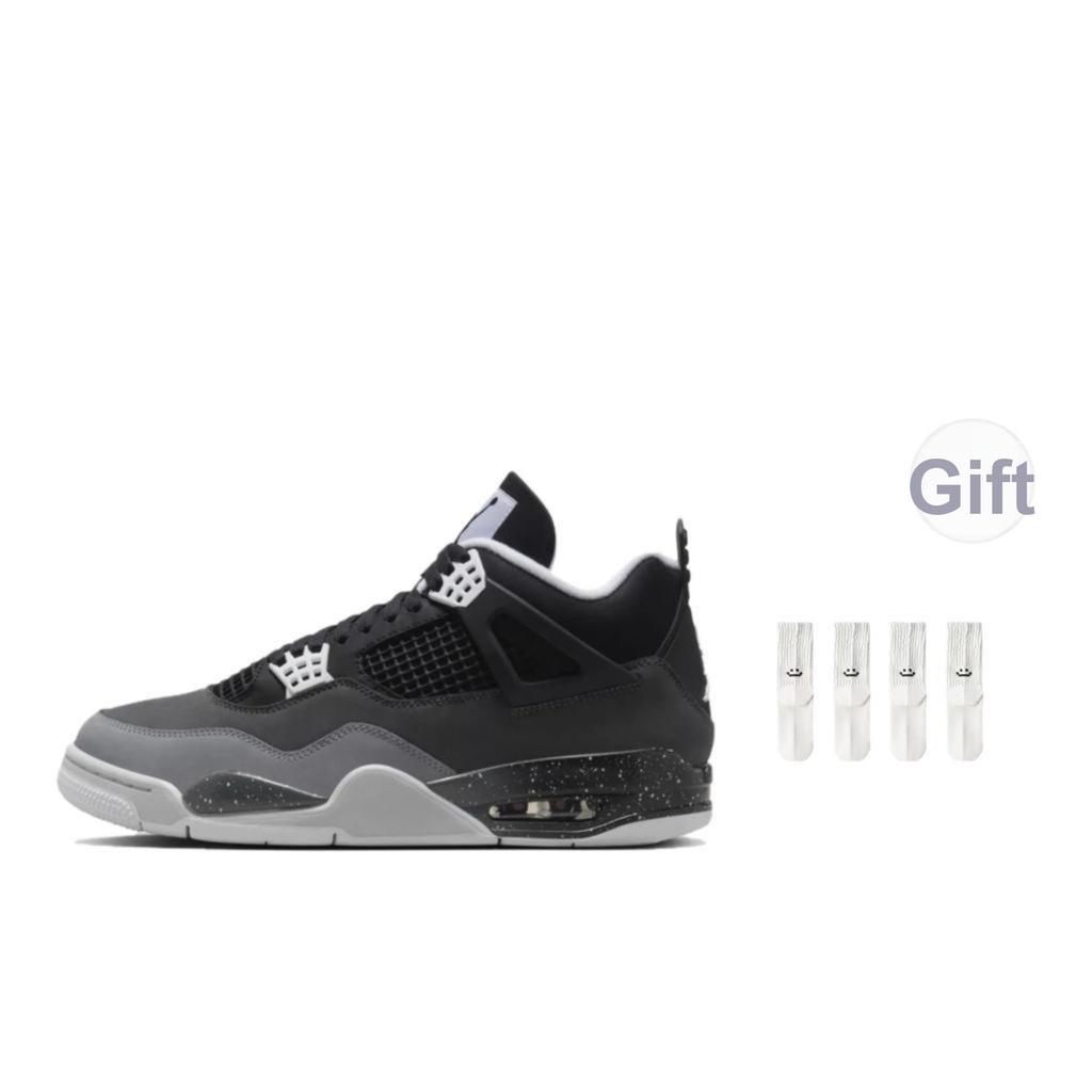 Air Jordan 4 Retro Fear 2024 Unisex Sneakers Black White Anthracite FQ8138-002