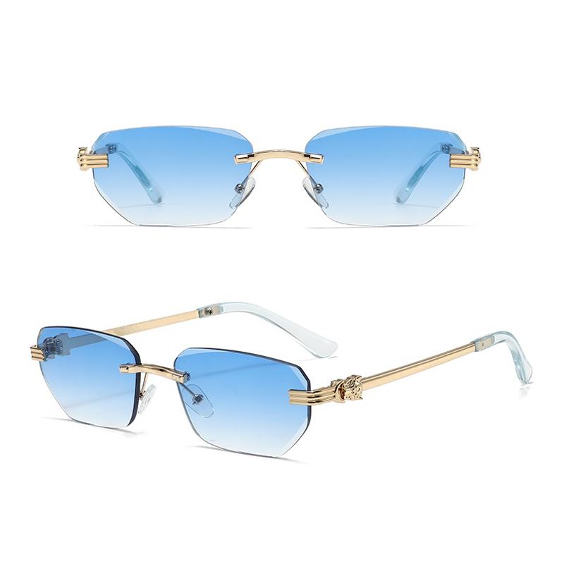 Fashion Men Women Sunglasses Rimless Metal Frame Vintage Beach Travel Outdoor Eyewear