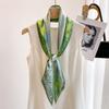 Fresh Green New Style Thin Strips Versatile and Fashionable French Headband with Shirt Sharp Corner Scarf