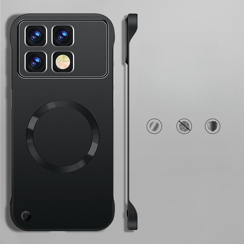 

Для Mi 14T металлическая краска безрамочный жесткий ПК задняя крышка для Xiaomi 14 T 14 Ultra 13 Pro 14Pro магнитный для Magsafe беспроводной зарядки защитные чехлы for xiaomi 13 ultra чёрный