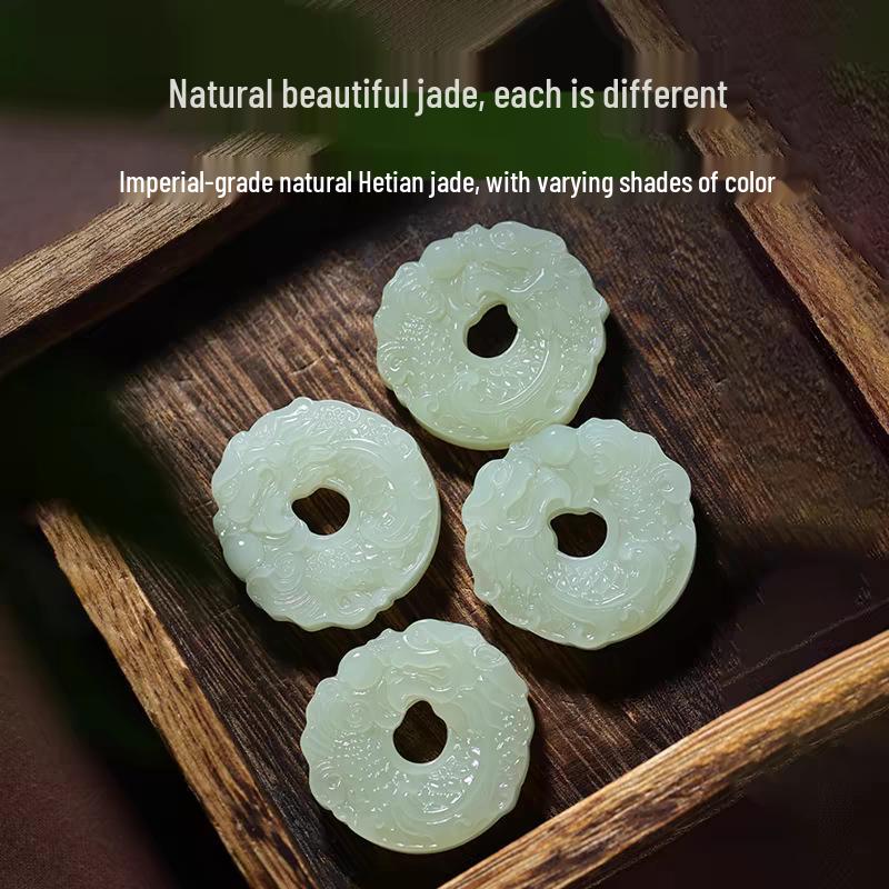 Authentic Xinjiang Hetian Jade Dragon Fish Pendant: Double-Sided, Exquisitely Carved, Unisex with Certificate