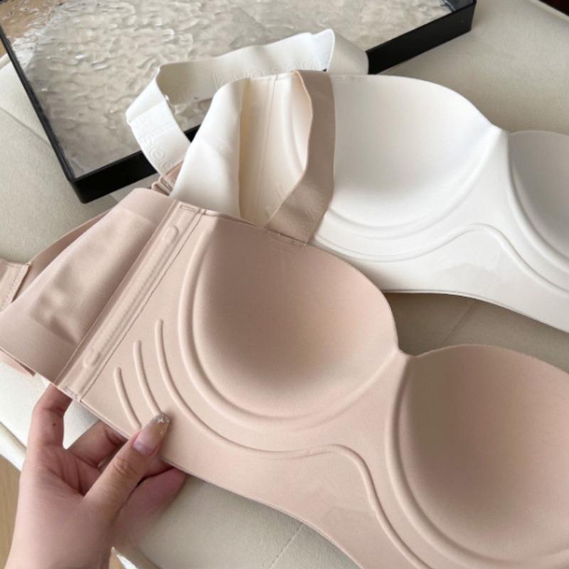Women's Seamless Wireless Push Up Bra Anti Sagging Lift Side Support Wide Strap Comfort Half Cup Bra