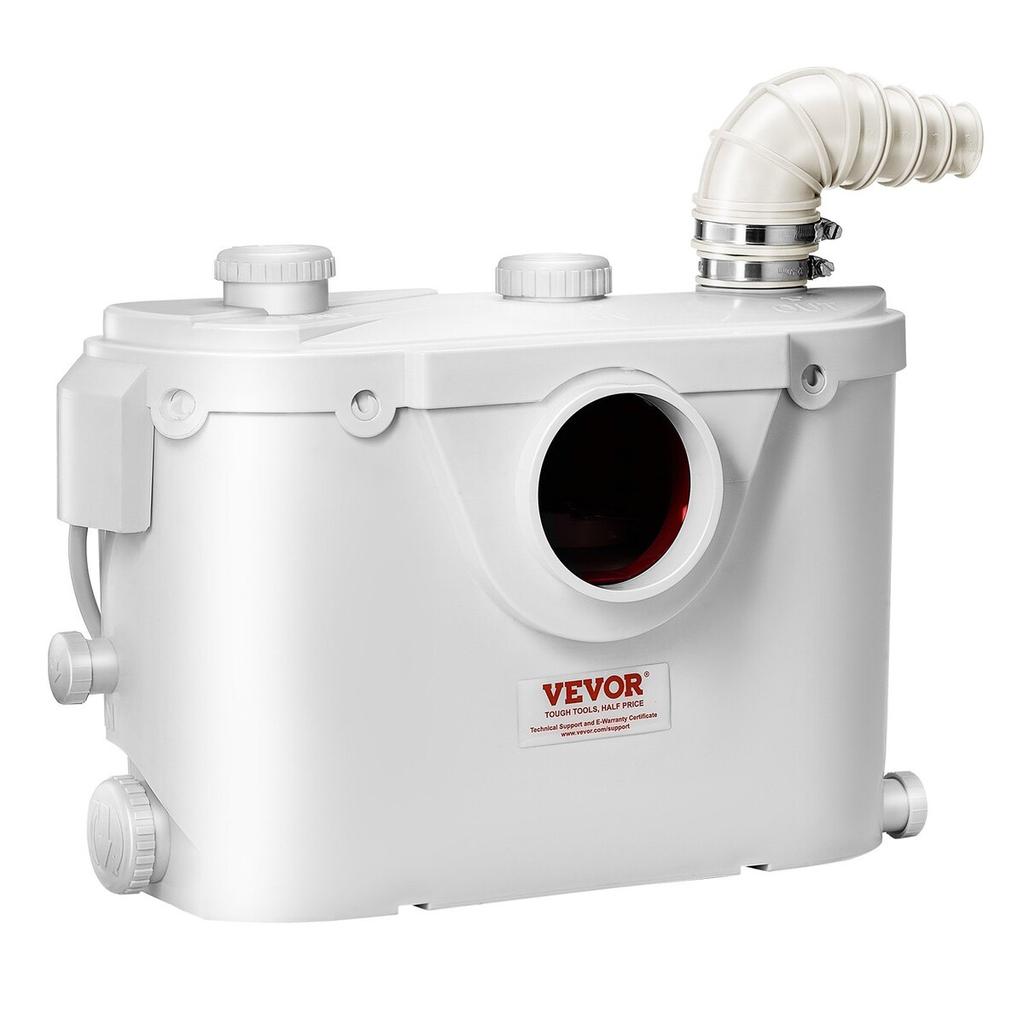 Macerator Pump 500W 29 GPM Flow 26 Ft Head Lift for Toilet Basement Sink