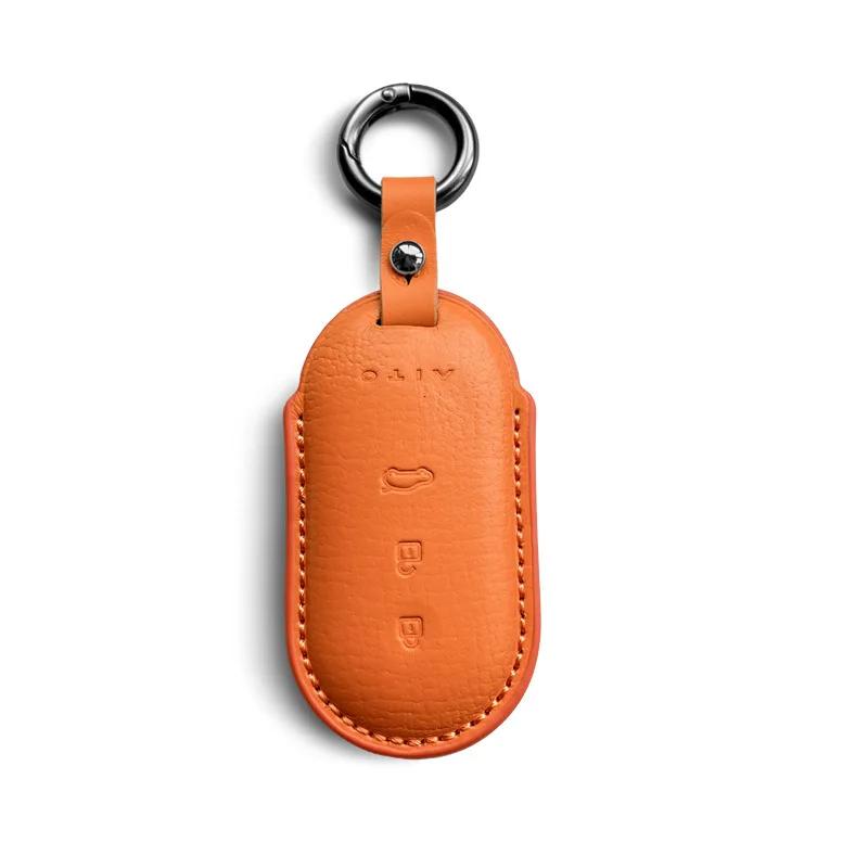 For AITO M9/M8 key set leather M5/M7 car key case buckle,New leather keycase