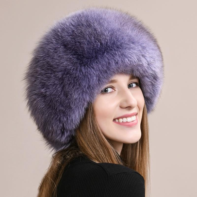 Czapka z futra lisa damska zimowa ochrona uszu ciepła pogrubiona północno-wschodnia księżniczka mongolska czapka pełna futrzana czapka damska zimowa