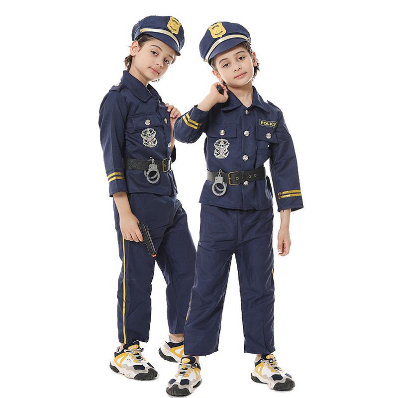 Halloween Children's Police Costume Clothes Cosplay Kids Game Clothes Performance Prom Party Anime Cosplay Clothing