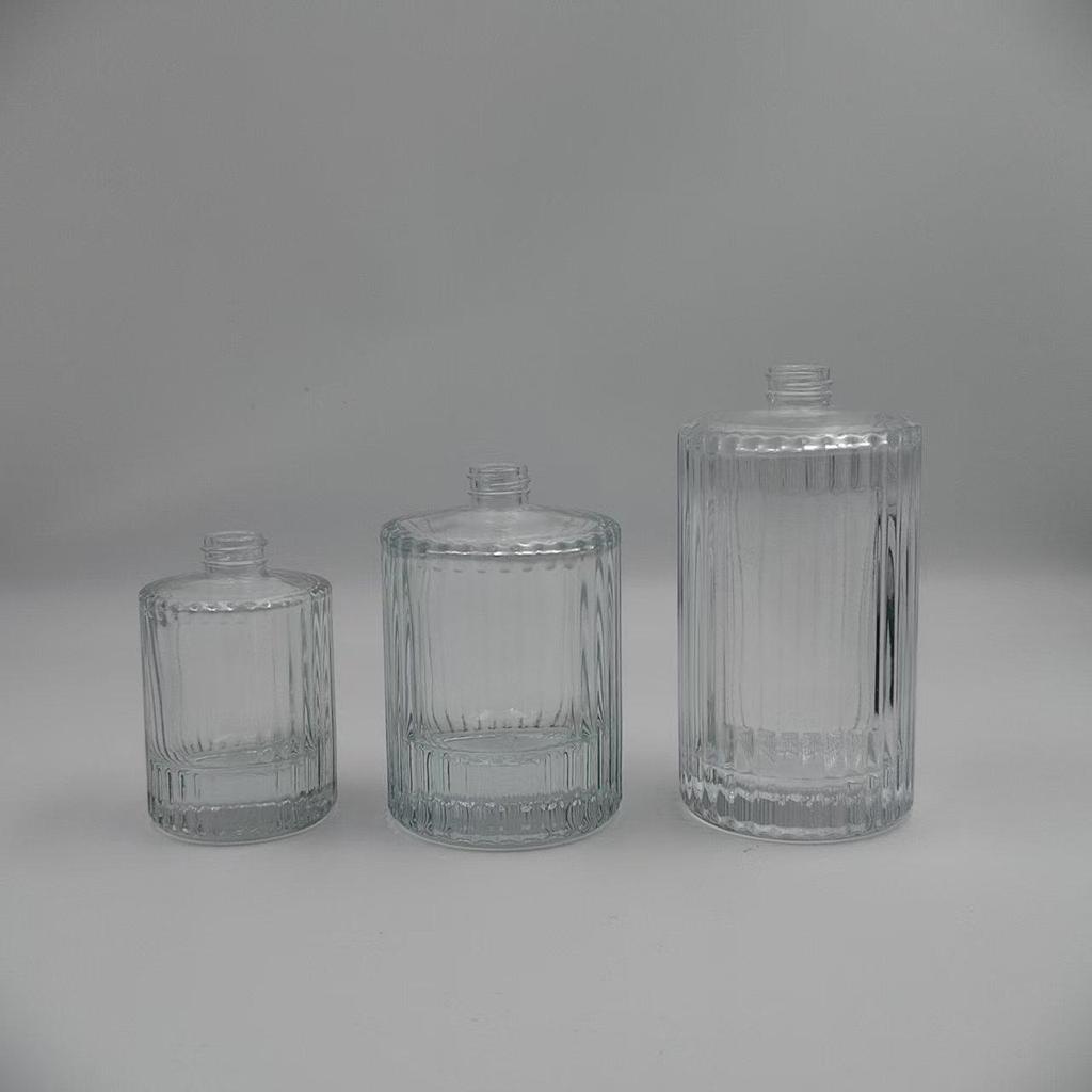 15 Threaded Vertical Stripe Transparent Perfume Spray Decanting Bottle