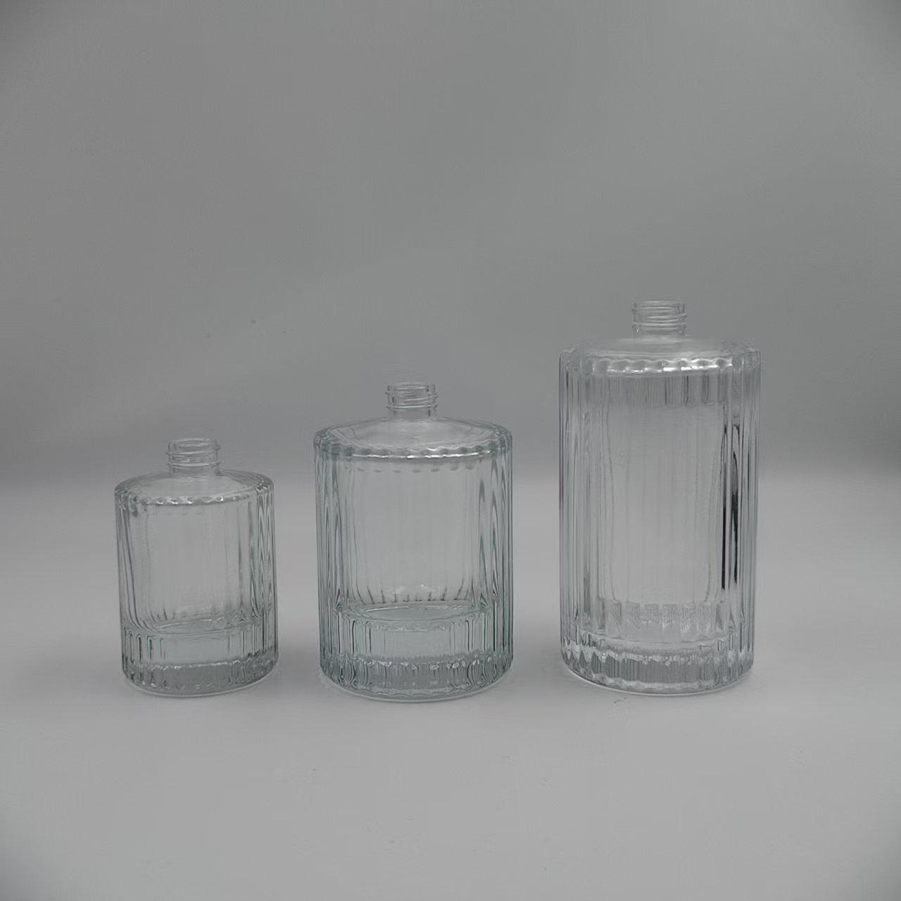 15 Threaded Vertical Stripe Transparent Perfume Spray Decanting Bottle