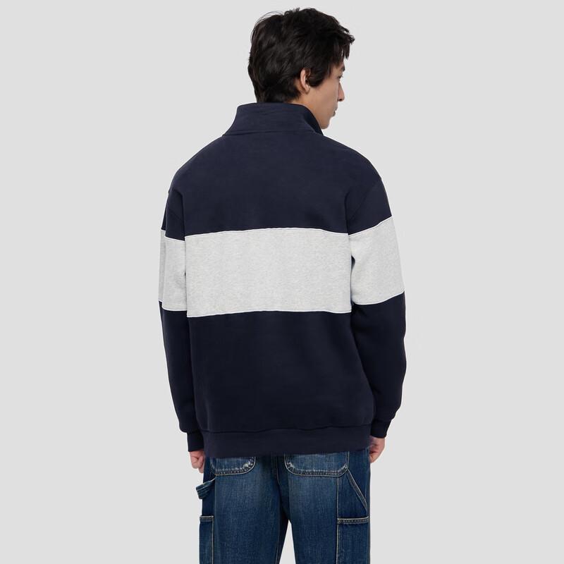 Gap Unisex Color-Block Logo Half-Zip Fleece Stand-Collar Sweatshirt