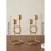 Modern Iron Double Candle Holder Set of 2 – Gold Metal Decorative Candle Stand for Home Decor, Table