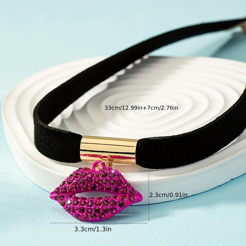 Fashion And Sexy Flaming Red Lips Necklace for Women