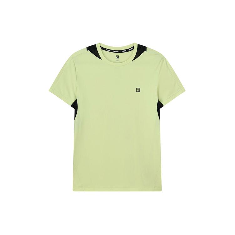 FILA T Shirts Men s Washed Elegance Yellow Crew Neck Moderate Straight Fit A11M122101F-YE L