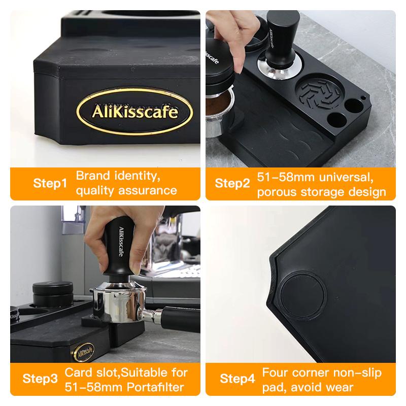 Coffee Tamper Station 51MM 54MM 58MM Machine Portafialter Holder Anti-Slip Mat Base Rack For Espresso Accessories Barista Tools