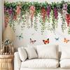 Green Leaves and Butterflies Wall Decals Nature Inspired Removable Wall Sticker for Living Room Bedroom Nursery Office Cafe