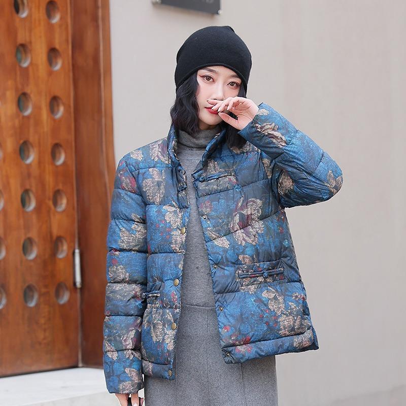 Winter new small cotton-padded clothes women's loose colorful stand-up collar short cotton-padded clothes cotton-padded jackets warm jackets
