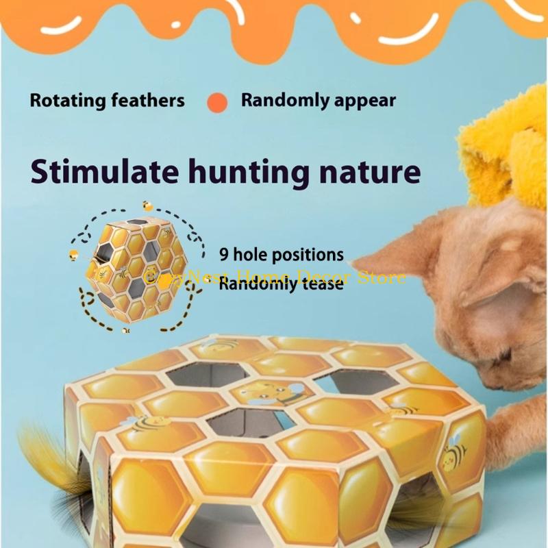 92MF Автоматическая Электронная Интерактивная Игрушка-Дразнилка для Кошек с Перьями, Вращающаяся Игра «Крот» China Mainland