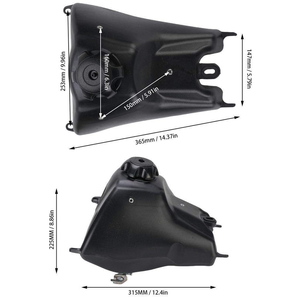 Semme Replacement Fuel Tank with Pressure ABS Plastic Gas Gas Tank for CRF70 XR70 CRF80 CRF100 Dirt Pit Bikes Cap,