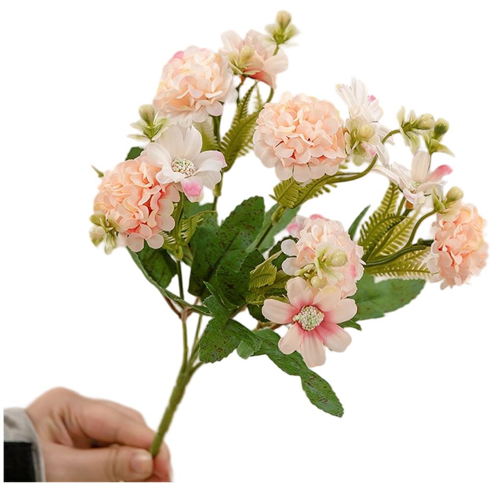Artificial Daisy Flowers 5-Head Bunch Cloth Material For Wedding Decorations And Home Décor, 31cm Height, 14cm Diameter