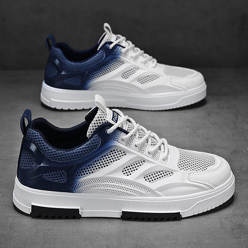 Mesh Color Matching Breathable Comfortable Flat Men'S Board Shoes Work Leisure Sports Low-Top Trendy Men'S Shoes