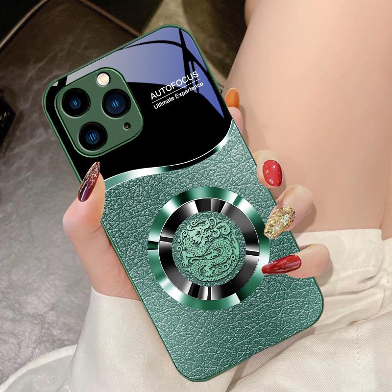 Lucky Ring For IPhone 16 Pro Max 15 Pro 14 13 12 Mini 11 XS Max XR 7 8 Plu SE 2022 Tempered Glass Phone Case