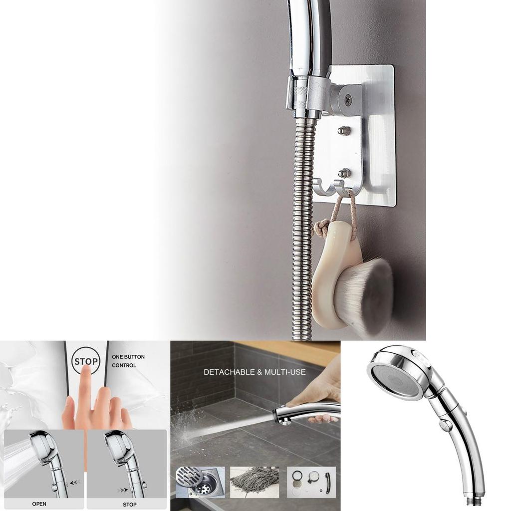 Portable 360 Degree Rotating Shower Head With Three Adjustable Modes For High Pressure Water Saving