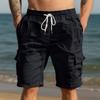 Men's Beach-Ready Breathable Linen Loose-Fit Workwear Multi-Pocket Squat-Friendly Jogging Shorts