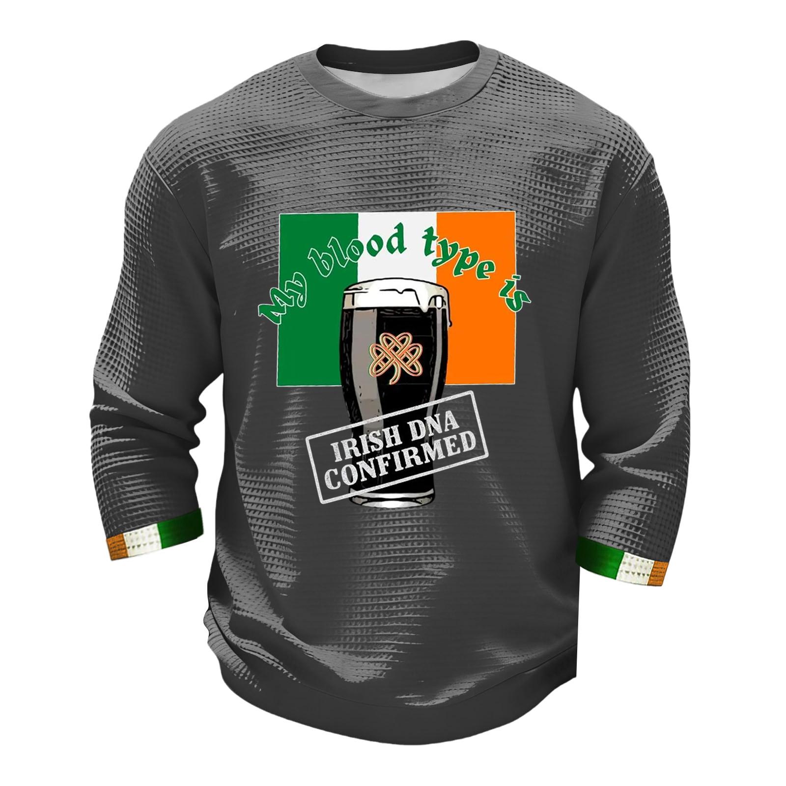 

Men s Fashion Long Sleeve T-Shirt St. Patrick s Day Shirt XXXXL