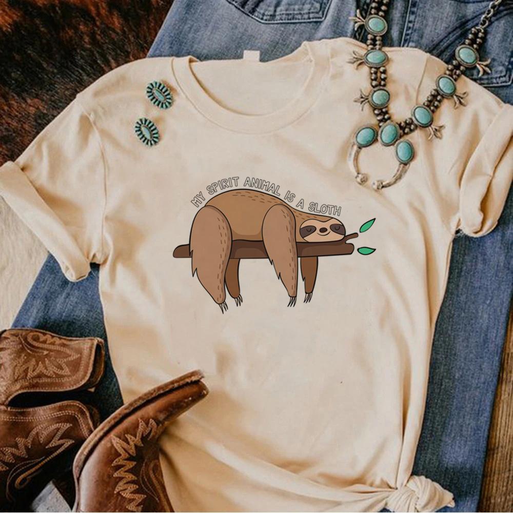 Sloth t shirt women manga comic graphic Tee female funny manga anime clothes S
