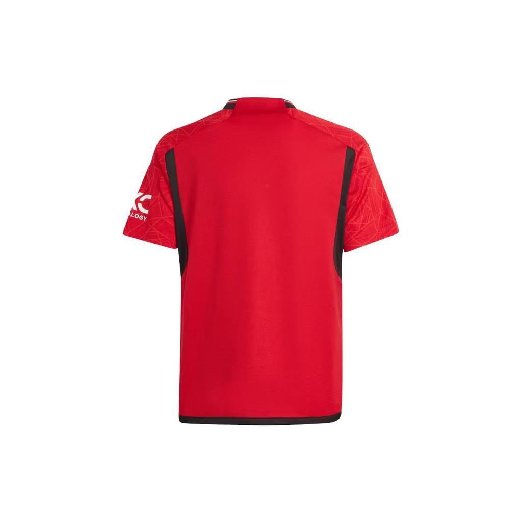 Adidas Kids Letter Print Round Neck Short Sleeve Soccer Jersey Kids Tops Red IP1736