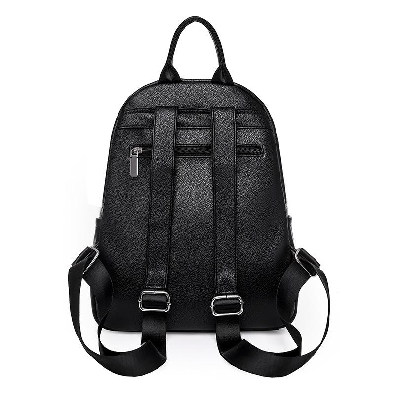 Backpack Women's Korean Version Trendy Large Capacity Casual Mommy Bag Versatile Fashion Handheld Soft Leather Backpack