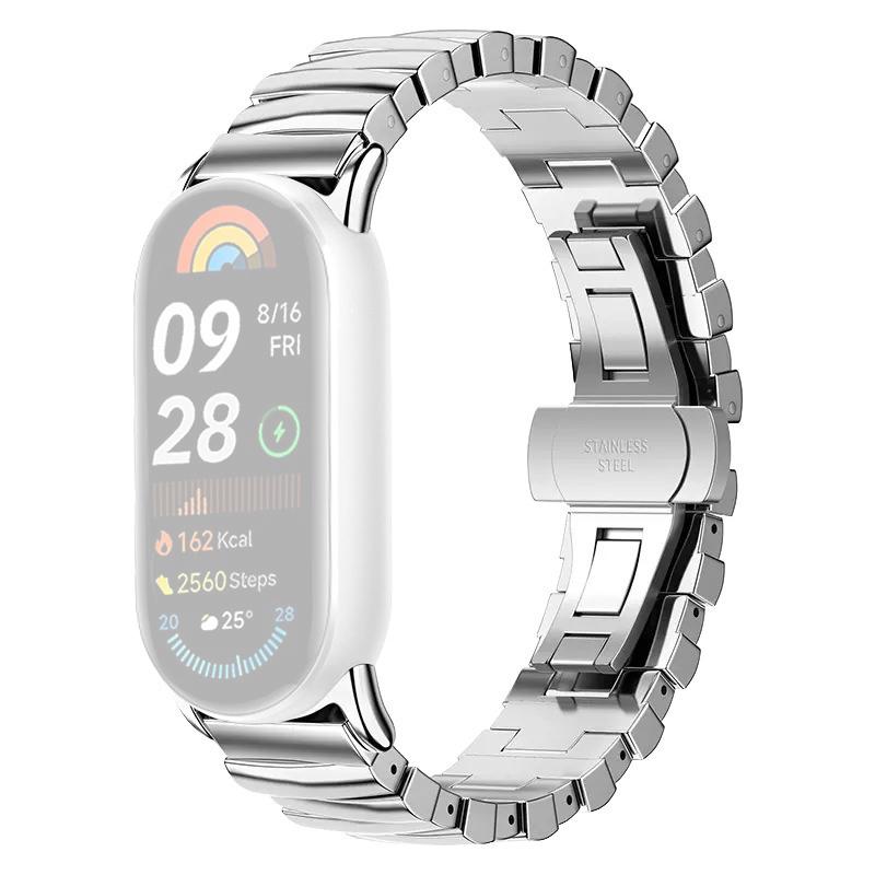 

Для Xiaomi Smart Band 9/8 Ремешок для часов Необычный ремешок из нержавеющей стали Silver